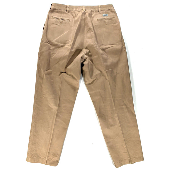 Polo Ralph Lauren Andrew Pants 38x30 Mens Khaki Tan Pleated Chino Dress Pants - Picture 2 of 9